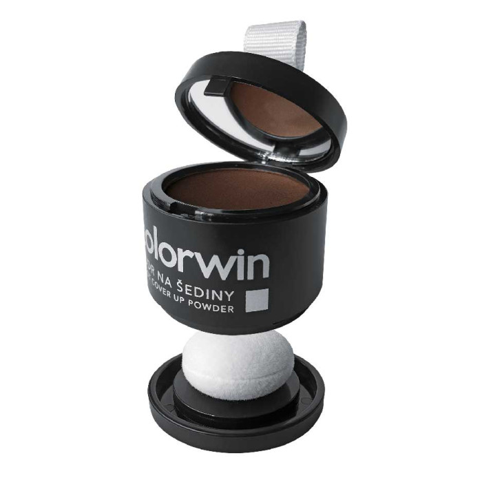 Пудра Colorwin для маскування сивини та відрослих коренів волосся світло-коричнева 3,2 г (8594185050360)
