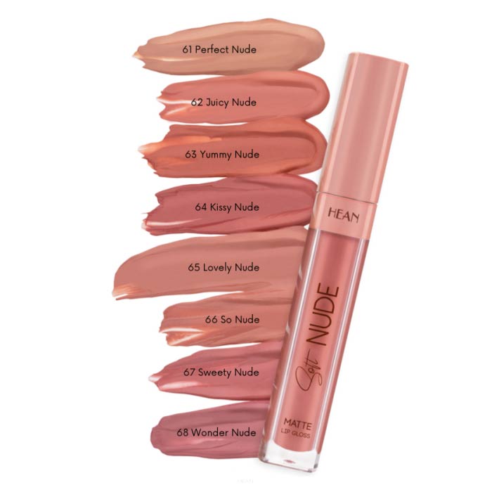 Матовий блиск для губ Hean Soft Nude Matte 61 Perfect Nude 6 мл (5907474494616)