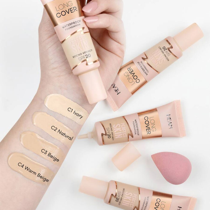 Тональна основа Hean Long Cover Waterproof Foundation SPF20 тон C1 Ivory, 25 мл (5907474497600)