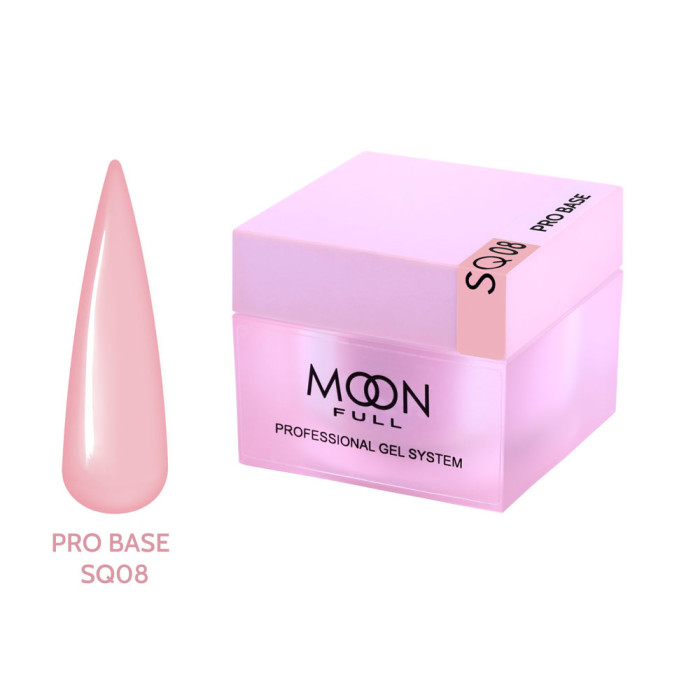 База для нігтів Moon Full Nude PRO Base № SQ08, 30 мл. коралова (5905123027352)