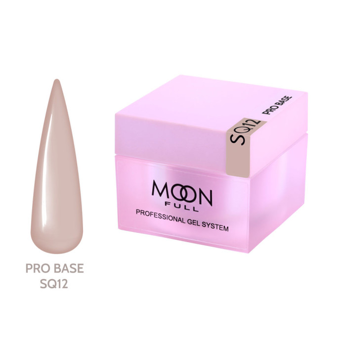 База для нігтів Moon Full Nude PRO Base № SQ12, 30 мл. бежевий (5905123027390)