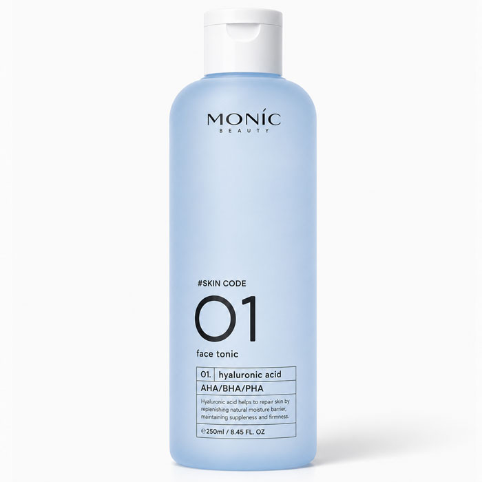 Тонік для обличчя Monic Beauty #Skin Code 01 Гіалуронова кислота AHA/BHA/PHA, 250 мл (5061010280085)