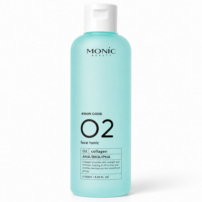 Тонік для обличчя Monic Beauty #Skin Code 02 Collagen AHA/BHA/PHA, 250 мл (5061010280092)