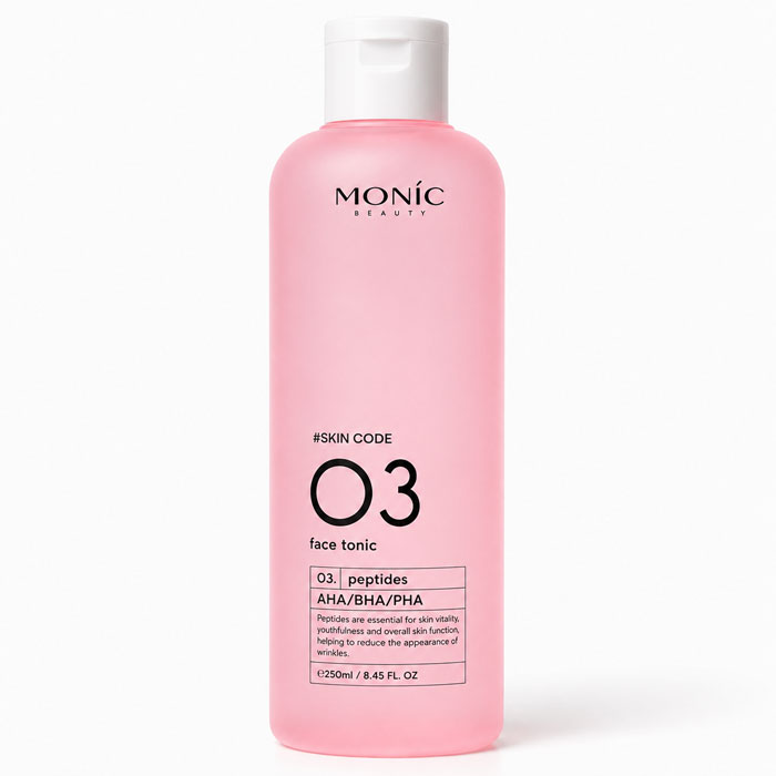 Тонік для обличчя Monic Beauty #Skin Code 03 Peptides AHA/BHA/PHA, 250 мл (5061010280108)
