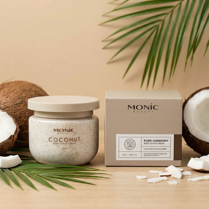 Крем-скраб для тіла Monic Beauty Pure Harmony з ароматом кокоса, 250 г (5061010286827)