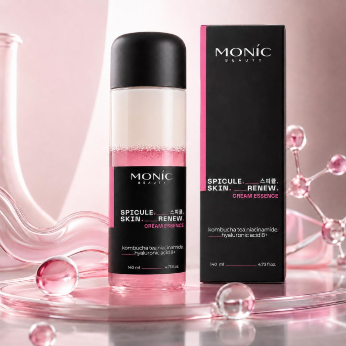 Двофазна крем-есенція для обличчя Monic Beauty Spicule Skin Renew з ніацинамідом і комбучею, 140 мл (5061010293832)