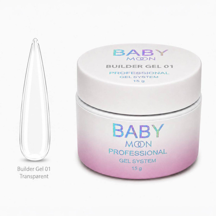 Моделюючий гель для нігтів Baby Moon Builder Gel, 15мл № 01 (5905123011733)