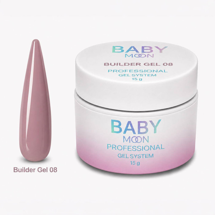 Моделюючий гель для нігтів Baby Moon Builder Gel, 15мл № 08 (5905123011801)