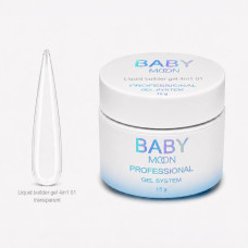 Рідкий гель для зміцнення та моделювання нігтів BABY MOON Liquid Builder gel 4 in 1, 15 мл № 01 (5905123011559)