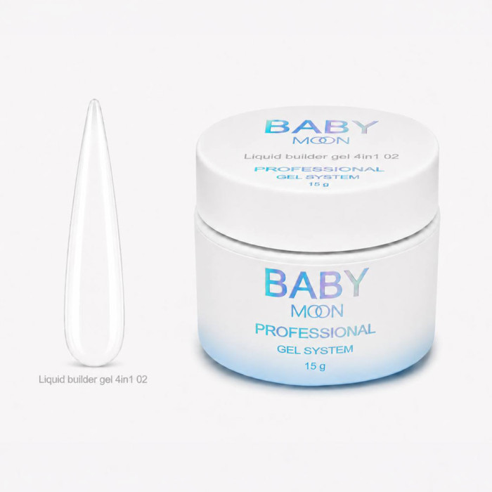 Рідкий гель для зміцнення та моделювання нігтів BABY MOON Liquid Builder gel 4 in 1, 15 мл № 02 (5905123011566)