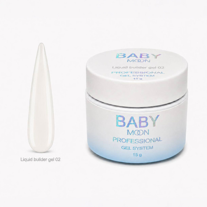Рідкий гель Baby Moon Liquid Builder Gel для зміцнення та моделювання нігтів, 15 мл № 02 (5905123011443)