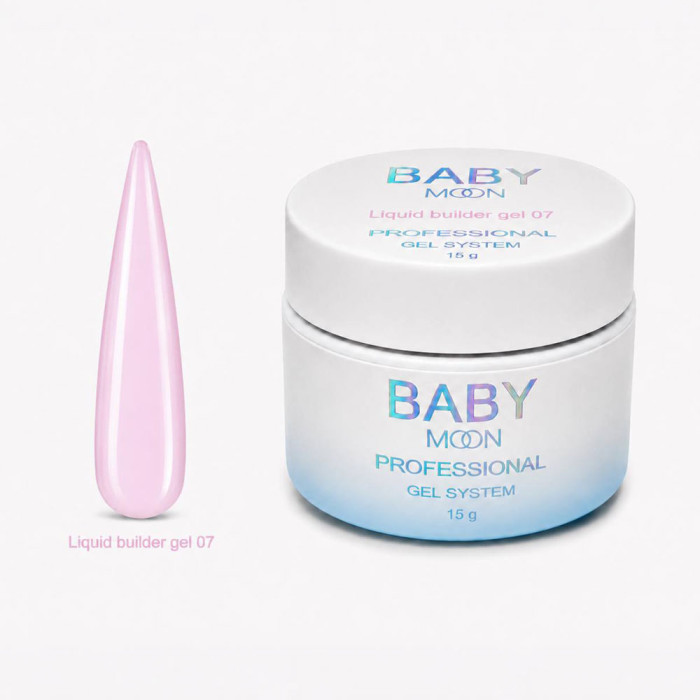 Рідкий гель Baby Moon Liquid Builder Gel для зміцнення та моделювання нігтів, 15 мл № 07 (5905123011498)