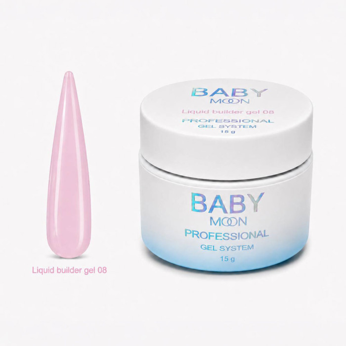 Рідкий гель Baby Moon Liquid Builder Gel для зміцнення та моделювання нігтів, 15 мл № 08 (5905123011504)