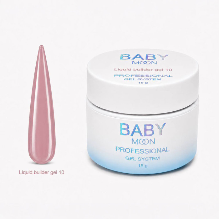 Рідкий гель Baby Moon Liquid Builder Gel для зміцнення та моделювання нігтів, 15 мл № 10 (5905123011528)