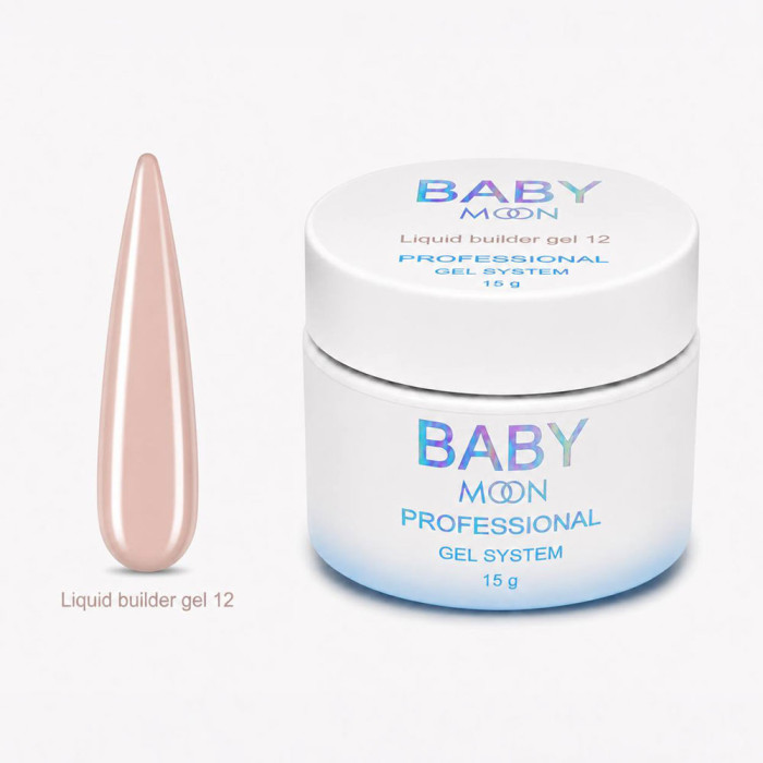 Рідкий гель Baby Moon Liquid Builder Gel для зміцнення та моделювання нігтів, 15 мл № 12 (5905123011542)