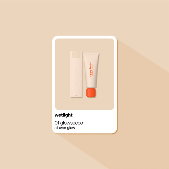 Хайлайтер для обличчя та тіла POPPY HEAD Wetlight All Over Glow, 01 Glowsecco (5903843265078)
